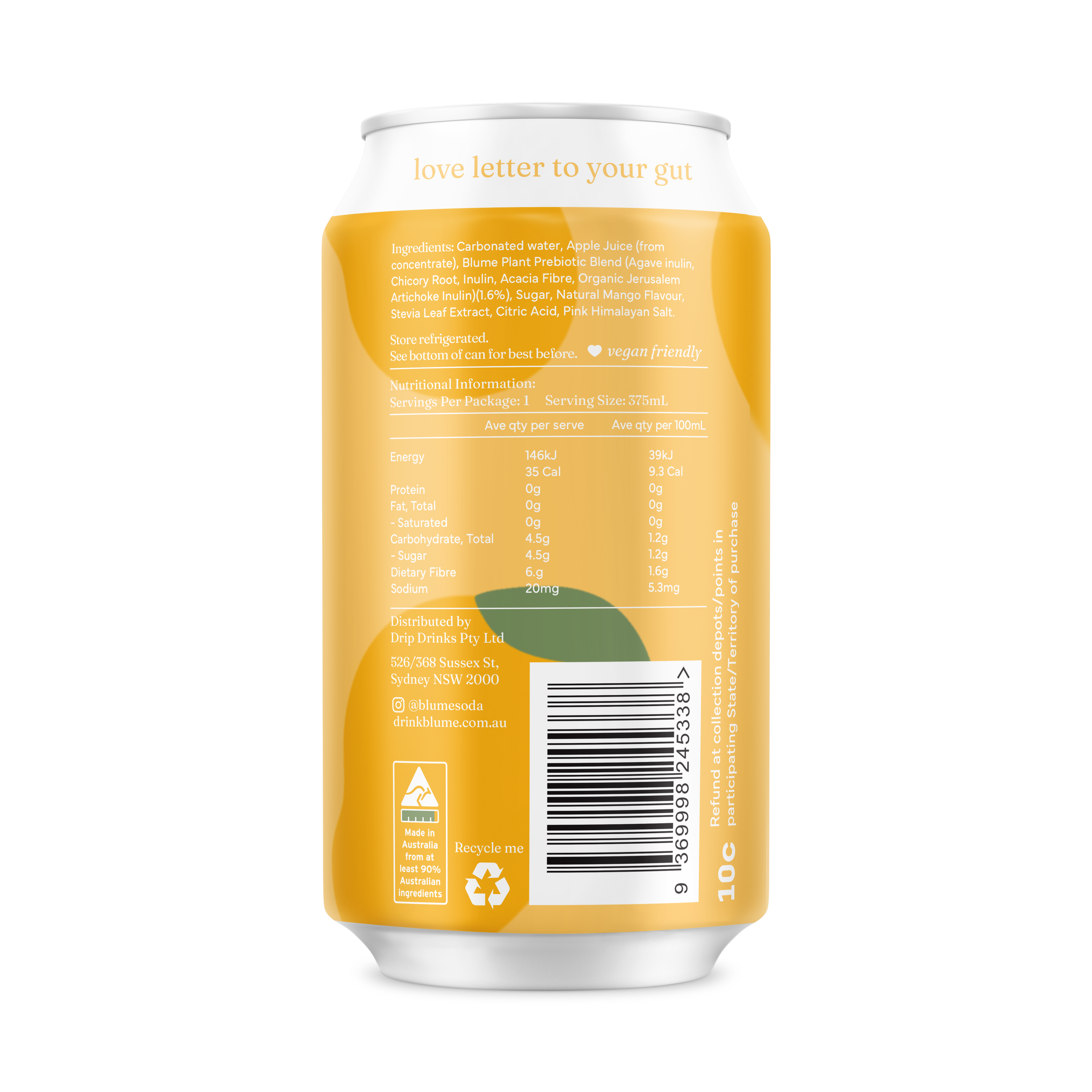 Mango Prebiotic Soda