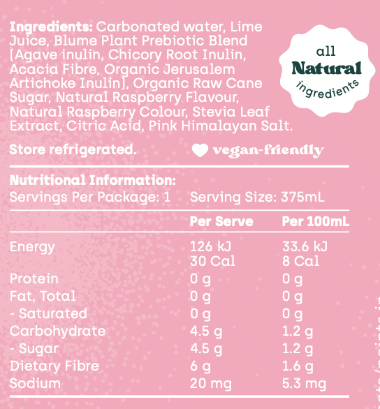 Raspberry Lime Prebiotic Tonic